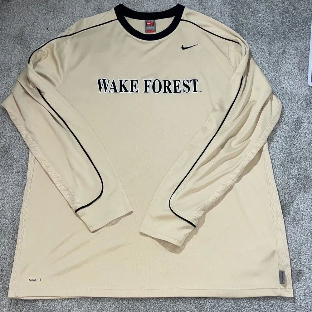 New Nike Fit Ls Sewn Gold Wake Forest Demon Deacons Polyester big man shirt XXL